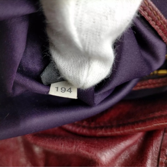 Authentic Miu Miu 2 way Shoulder Handbag Maroon Leather GHW Vintage Preowned - Picture 9 of 9